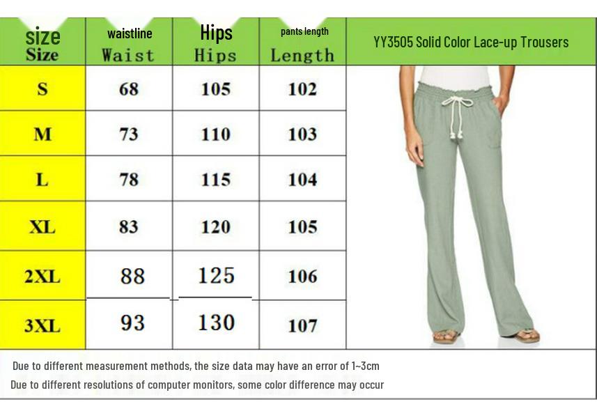 2025 Soft Cotton Linen Women's Solid Color Lace-up Wide-Leg Casual Pants