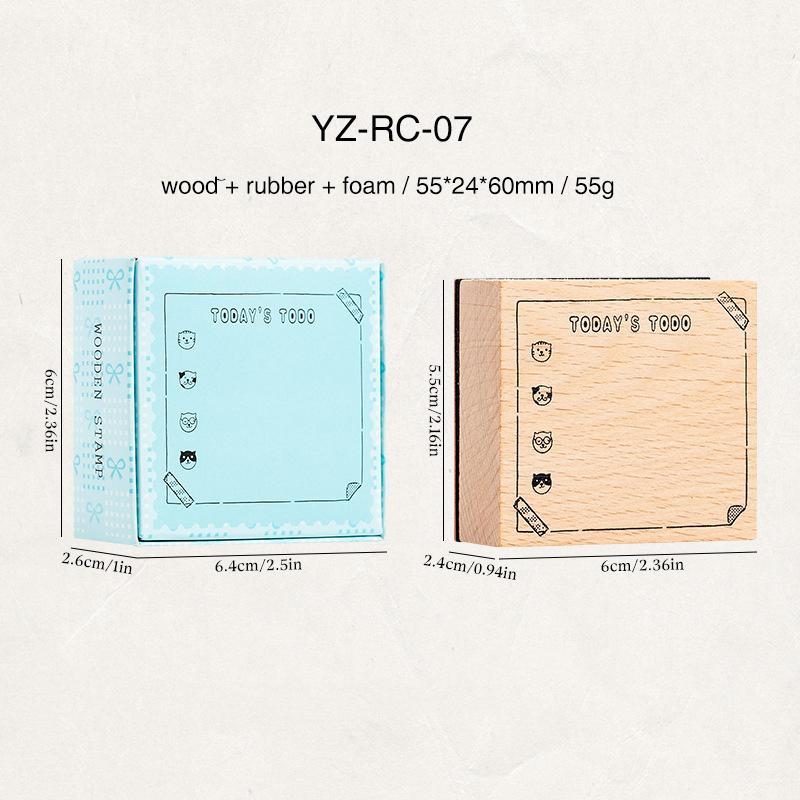 Vintage List Plan Border Landscape Wooden Stamp Creative DIY Junk Journal Material Collage Student Supplies Stationery