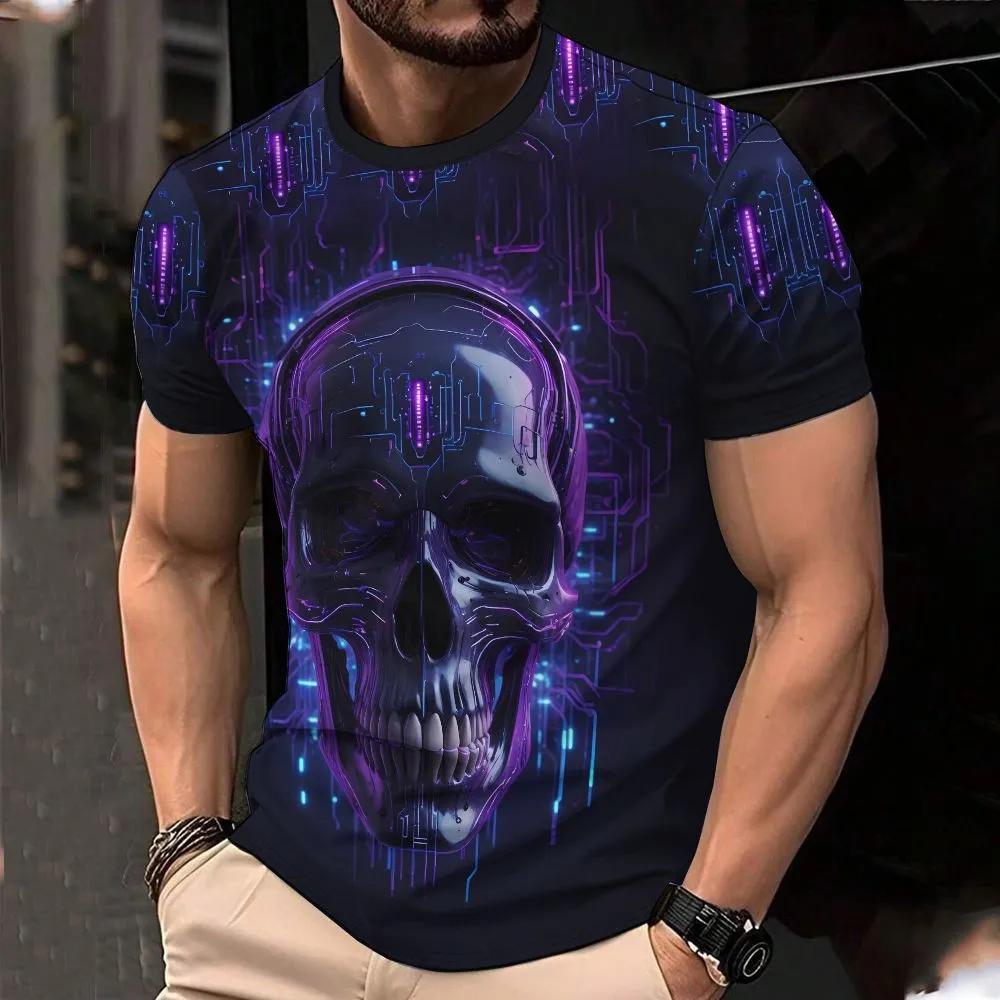 

Fashion Casual Versatile Short Sleeve Printed Pattern Crew Neck Comfortable T-Shirt Men s Top 6XL