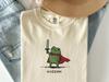 Huzzah Kikker met Zwaard Middeleeuws Geborduurd T-shirt: Grappige Pad Renaissance Kermis Schattig Cadeau T-shirt - Speelse Kikker Ridder Borduurwerk