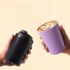 350ml Matte Solid Color 304 Stainless Steel Coffee Tumbler, Scale Mark Insulated Travel Mug with Flip Lid for Car Office Commute