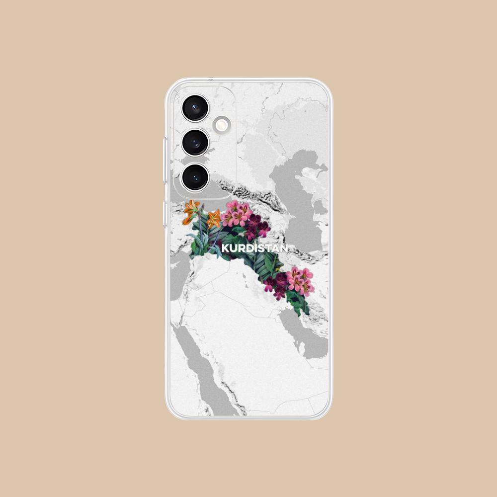 Przezroczyste Etui na Telefon z Flagą Kurdystanu dla Samsung Galaxy S25 S24 S23 S22 S21Plus FE Ultra Kolorowe Pokrowce