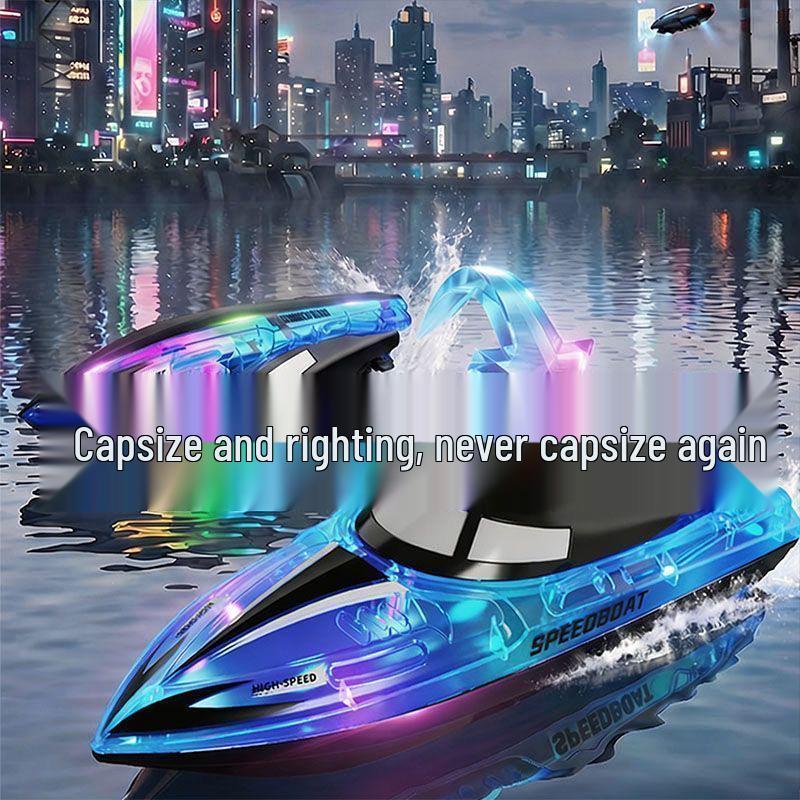 High-Speed Waterproof Remote Control Boat: Rechargeable Toy Ship Model for Kids' Birthday Gift