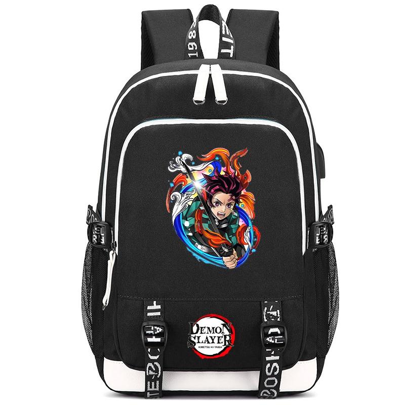 Anime Demon Slayer Canvas Backpack Printed Backpack for Girl Boy Gift Back To School Bookbag Men Women Travel Bag Mochila