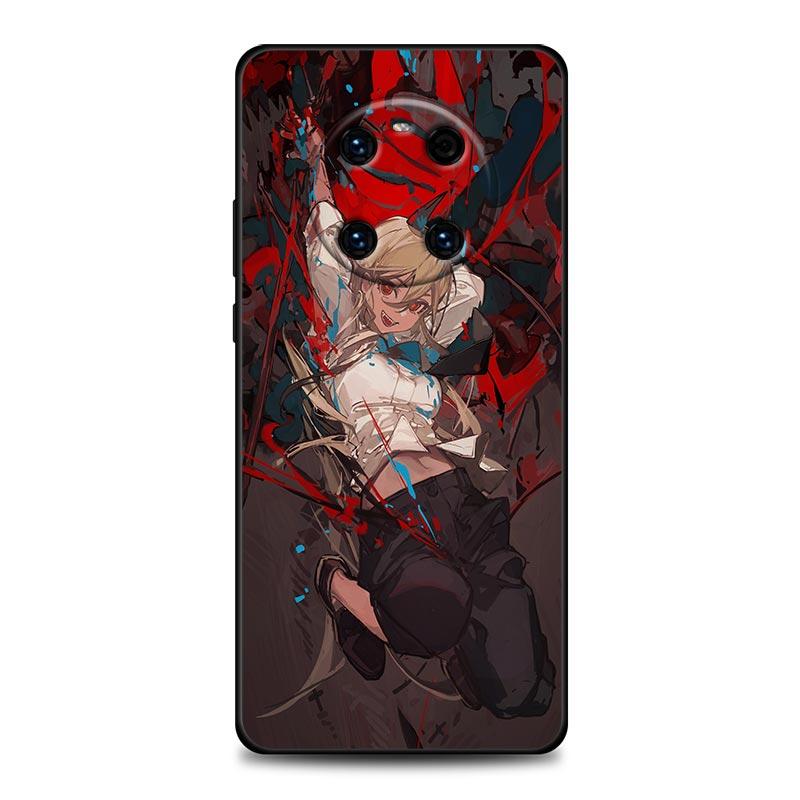 Pouzdro na telefon s motivem motorové pily, muže a dívky, anime, pro Huawei Mate 10 20 40 40Rs Y6 Y7 Y7a Y8s Y8p Y9a Enjoy 20e 2019 Lite Pro Plus, černé