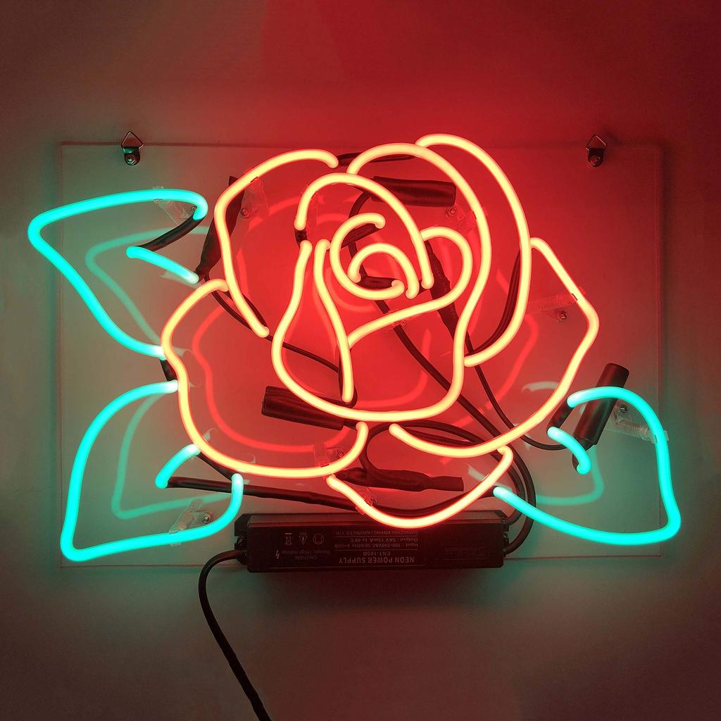 Neon Sign, Rose, Display Sign, Bar Gift, Energy-Saving, for Bars, Cafes, Coffee Shops, Advertising Signs, Clubs, Entertainment Places, and More, 1410