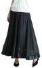 [sawa Á La Mode] Sheer Veil Beautiful Ribbon Tape Hem Organza Flare Skirt Women's Fashion Bottoms Skirt Adult Cute Mode-9929 Free Size Black
