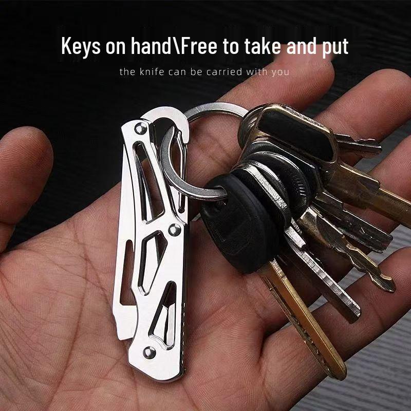 Upgraded Stainless Steel Mini Folding Pocket Knife - Portable Keychain Fruit Blade