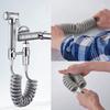 Versatile ABS Spring Shower Hose Grey Retractable Design Bidet Sprayer Hose PU Material Telescopic Design Bathroom Shower Hose
