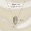 Natural Stone Hexagon Column Charm Necklace for Women Men Adjustable Chain Necklace Rose Quartzs Amethysts Necklace Jewelry Gift