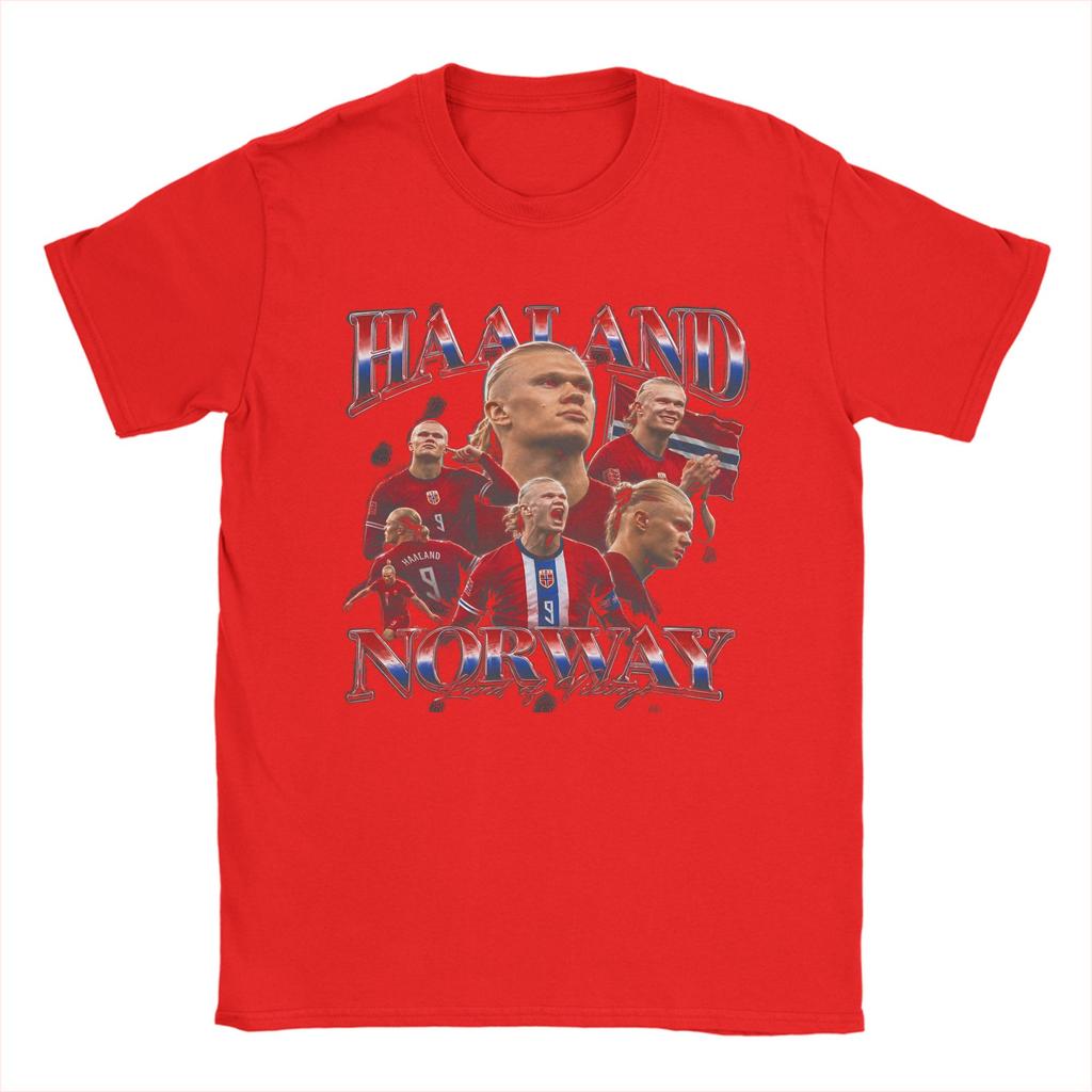 Erling Haaland Norway Soccer Collage T Shirts 100 Cotton Clothes Vintage Short Sleeve O Neck Tee Shirt Gift Idea TShirt