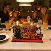 Halloween Room Tabletop Decor Pumpkin Haunted House Letter Ornament, Wooden Ornaments Spooky Festive Desk Decoration for Party Props Unique