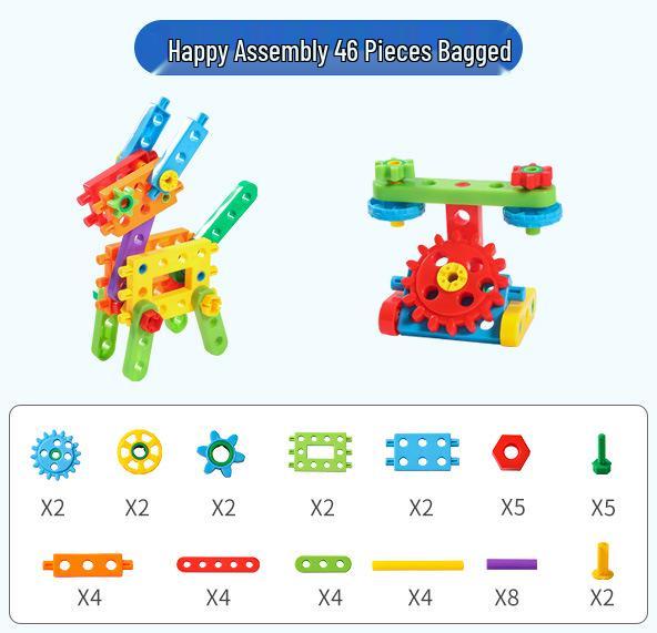 Tongcai Multifuntional Educational Toy: Gear Blocks for Children - Screw, Nut Assembly & Repair Set