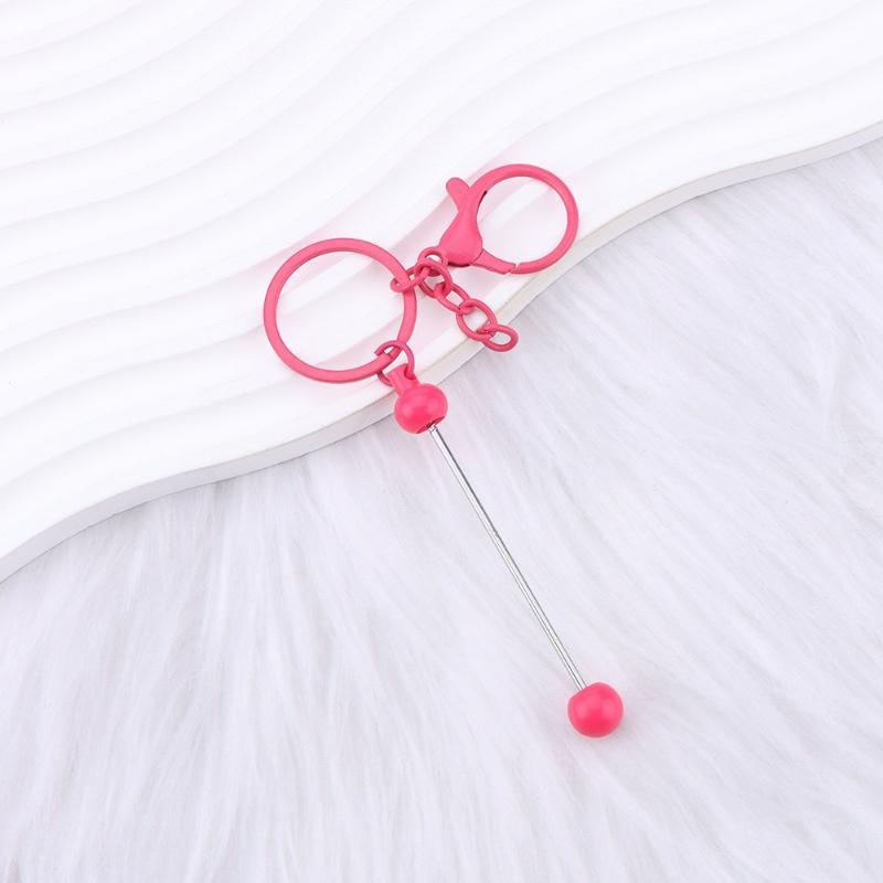 6Pcs Metal Beadable Keychain Bars Beading Key Chain Bar Blanks For Beads Pendant Jewelry Charms Lanyard Diy Crafts Gift