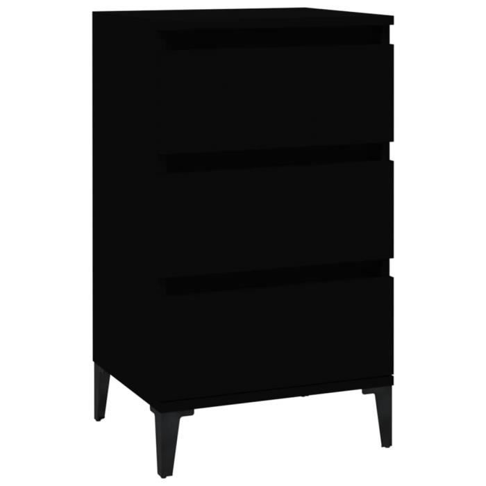 VidaXL Table de chevet noir 40x35x70 cm bois d’ingénierie 819669