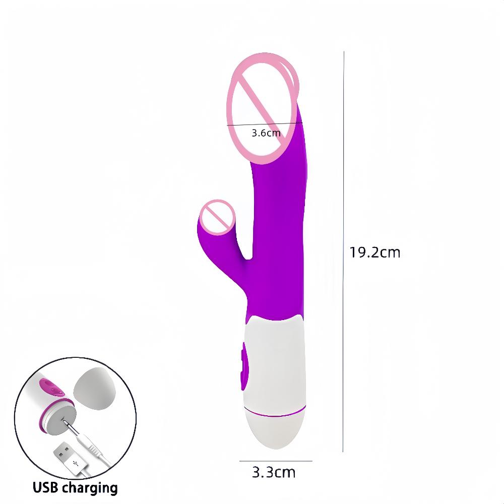 Powerful Rabbit Vibrator Dildo Double Vibration Clitoris G-Spot Stimulator Nipple Anal Massager Female Masturbator Adult Product