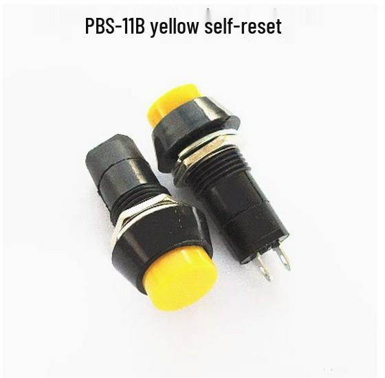 Round Self-Locking Self-Resetting Momentary Push Button Switch, 12MM, Red/Green