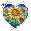 DIY Stained Glass Craft Acrylic Puzzle Suncatcher, Colorful Window Hanging Pendant, Heart Shape Style Sun Catcher Decoration, Ideal for Home
