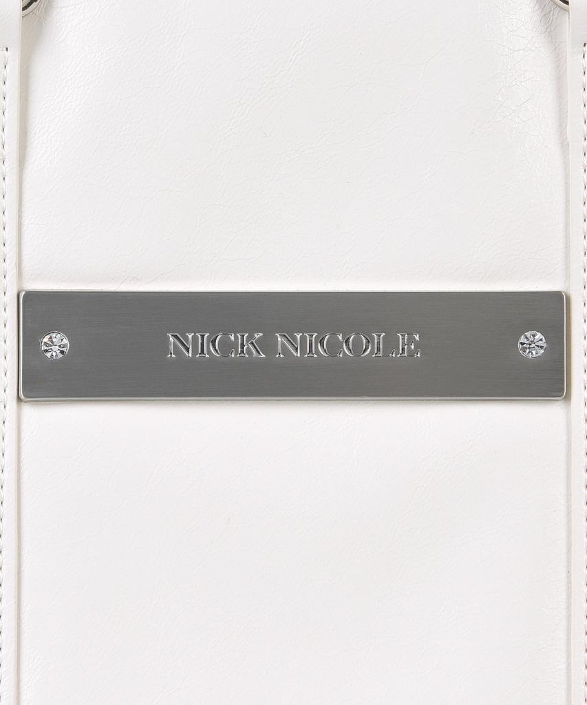 Nick&Nicole Crystal Leather Boston Bag_Cream