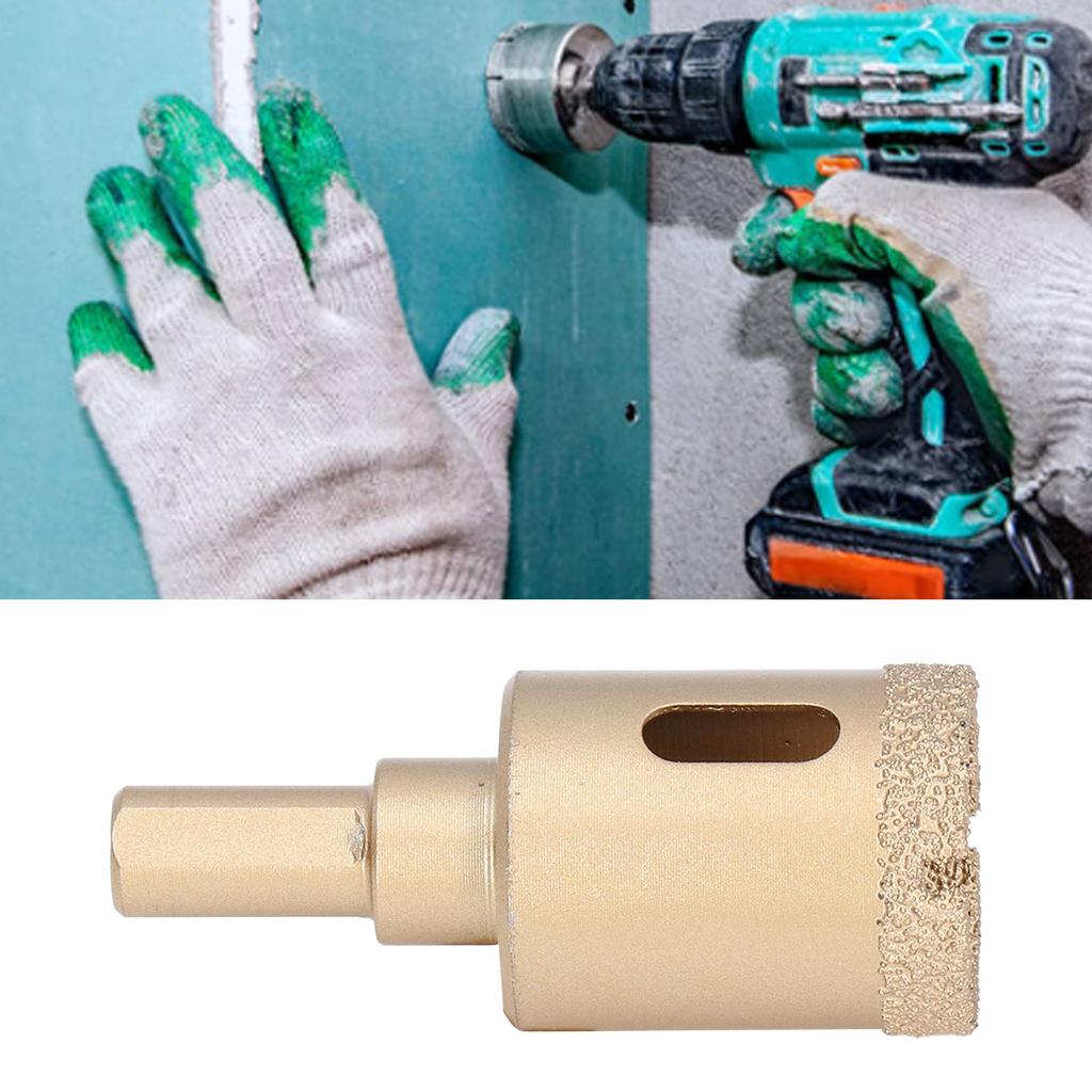 Gold Tone Hole Saw Drill Bit Diamond Grit Brazed Drill Bit New Diamond Core Drill  for Tile