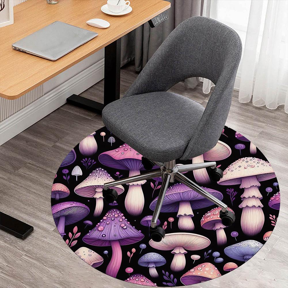 

1pc mushroom pattern Round Chair mat Area Rug - Non-Slip, Floor Mat for Office, Bedroom, and Indoor Decor c1118181 80cm by 80cm