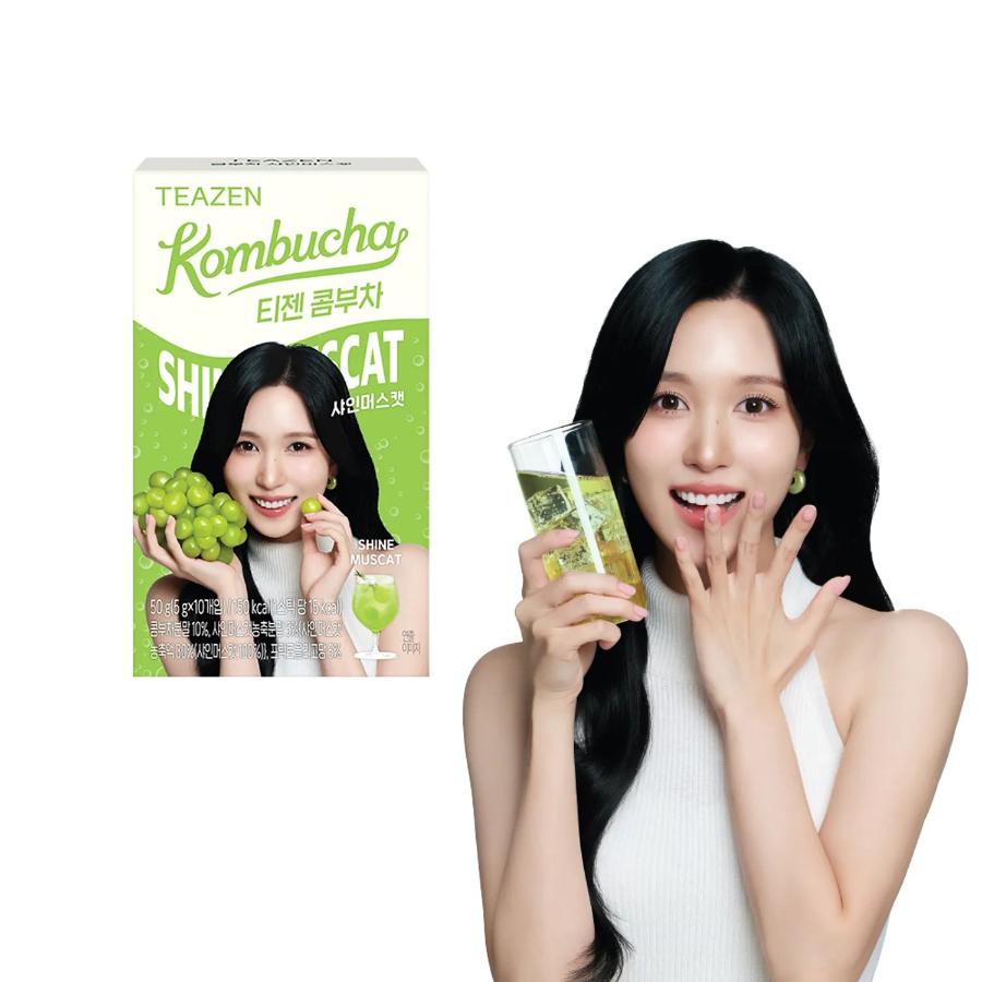 Teazen Kombucha Shine Muscat Пробиотический полезный напиток 10 стиков/2 коробки Drink 10 Sticks/2box
