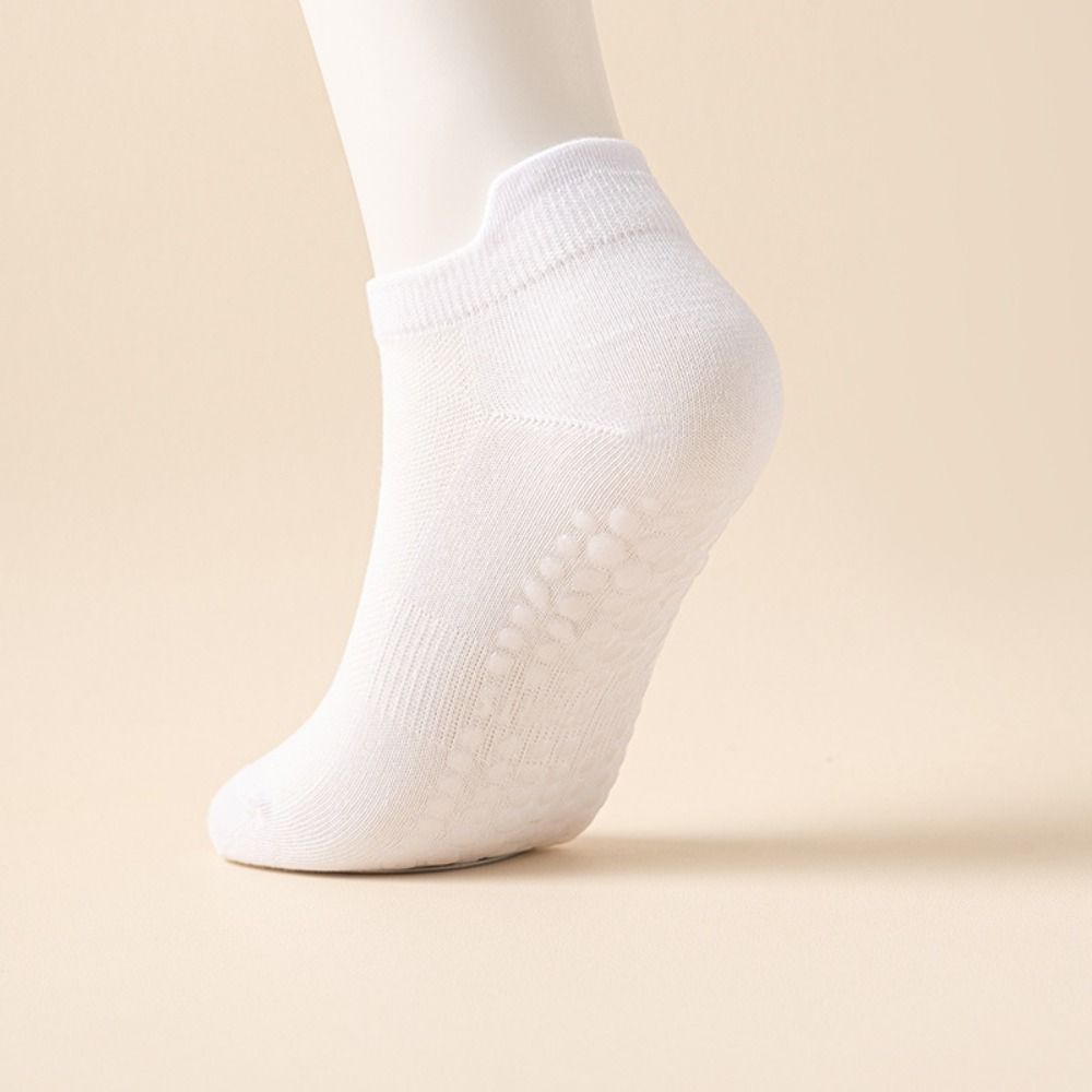 5Pairs Sweat-Absorbent Anti-Slip Fitness Socks Simple Short Tube Socks Yoga Socks Women  Women