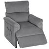 Corduroy Electric Massage Recliner - Grey