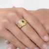 1Pc Fashionable Retro Synthetic Zircon Ring, Court Style Simple Ring