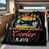 Pilot Dad Blanket Personalized Name Soft Comfortable Stylish Blanket Car Blanket Perfect For Travel Camping Outdoor Home Suitable For All Seasons