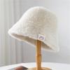 Autumn Winter Bucket Hat Women Faux Fur Solid Color Windproof Fisherman Cap Keep Warm Casual New