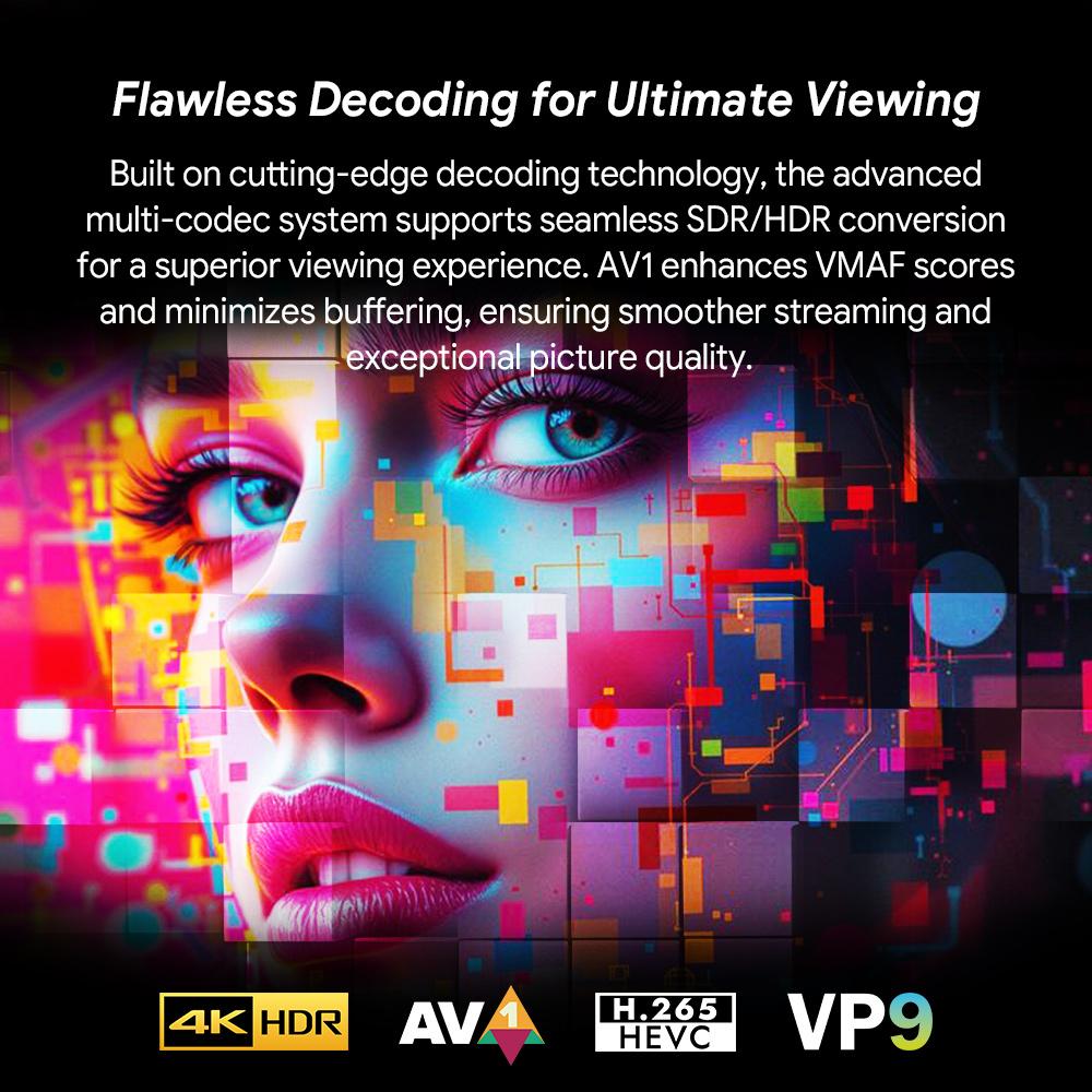 VONTAR R5 ATV Android14 Smart TV Box Realtek1325 Support AI-PQ AI-SR HDR10+ Wifi6 Set Top Box
