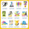 12 PCS Running Honeycomb Centerpieces, Running Run Marathon Sport Birthday Party Decorations Running Table Centerpieces Decorations Supplies