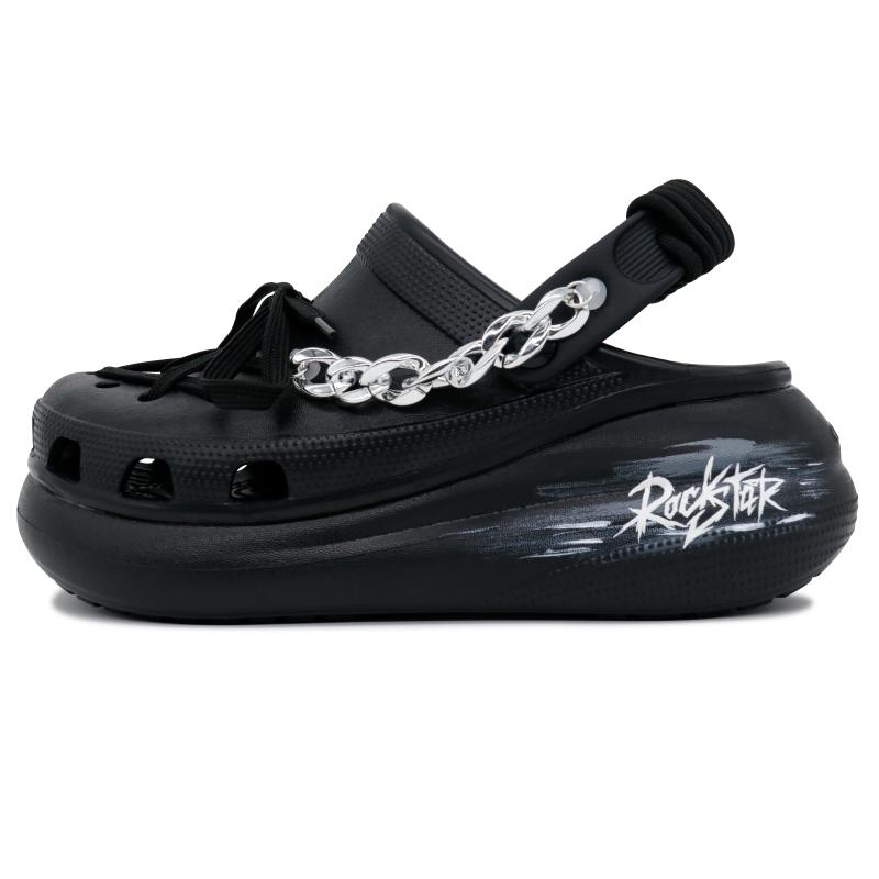 

Crocs Crush Clog Поношенные Граффити Уличные Дырявые Туфли Унисекс Черно-белые 43-44