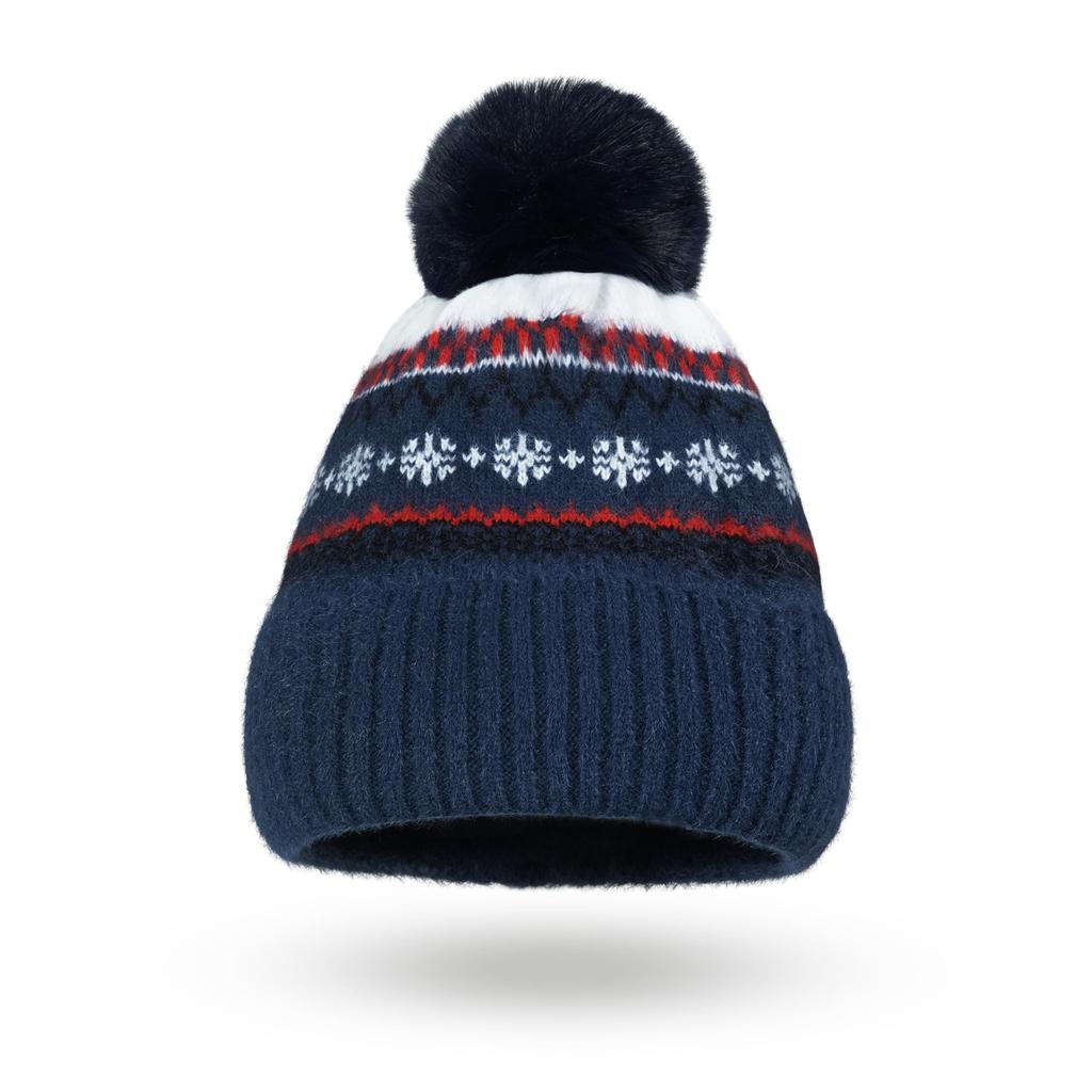 Knitted Hat with Foldable Cold Outdoor Knit Winter Hat [Clape] Pom-Pom - Cute, Soft, Stretchy, Warm, Autumn/Winter, Beanie, Warm, Protection, Cap,