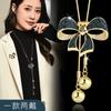 A Two-Wear Autumn And Winter Versatile Bow Sweater Chain Fashionable Personalized Butterfly Corsage Long Necklace