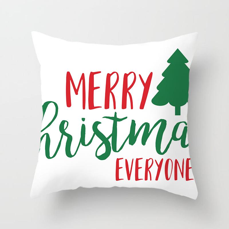 Merry Christmas Printed White Putetrekk Christmas Style Putetrekk Hjem Sofa Dekor Putetrekk