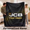 JCB Personalisierte Flanelldecke Benutzerdefinierter Name Text Weiche Überwurfdecke Heimdekoration