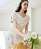 Deuloupisumeon Asymmetrical Tuck Draped T-Shirt [White]
