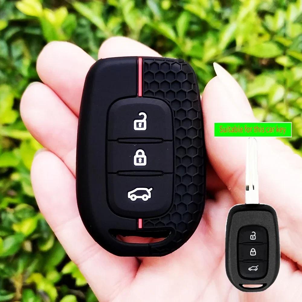 Car Key Cover Case For Renault Kwid Traffic Symbol For Dacia Sandero Logan Duster 2/3 Button Fob Shell Holder