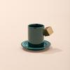 Europäisches Luxus Keramik Kaffee Tassen Set mit Goldenem Griff Kleiner runder Untertasse Paare Espresso Tassen Geschenk Kreative Luxus Tasse Untertasse