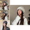Yarn Patterned Slouchy Knit Cap With Plush Warmth For Autumn Winter Fashion