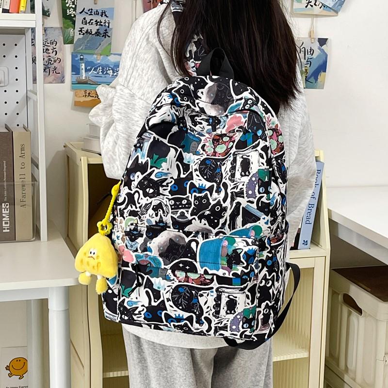 Damski Plecak Graffiti Plecak Szkolny dla Ucznia Męski Plecak z Nadrukiem