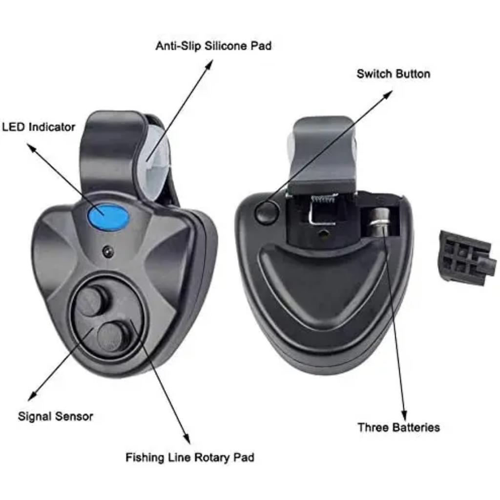 New Carp Fishing Clip Set Rod Electronic LED Light Indicator Fish Bite Sound Alarm Bell Sensor Fishing Accessories for Rods