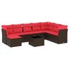 VidaXL Garden Lounge Set with Cushions 9 Pcs, Sofas with Adjustable Feet, Outdoor Furniture Set Patio Terrace 3218064