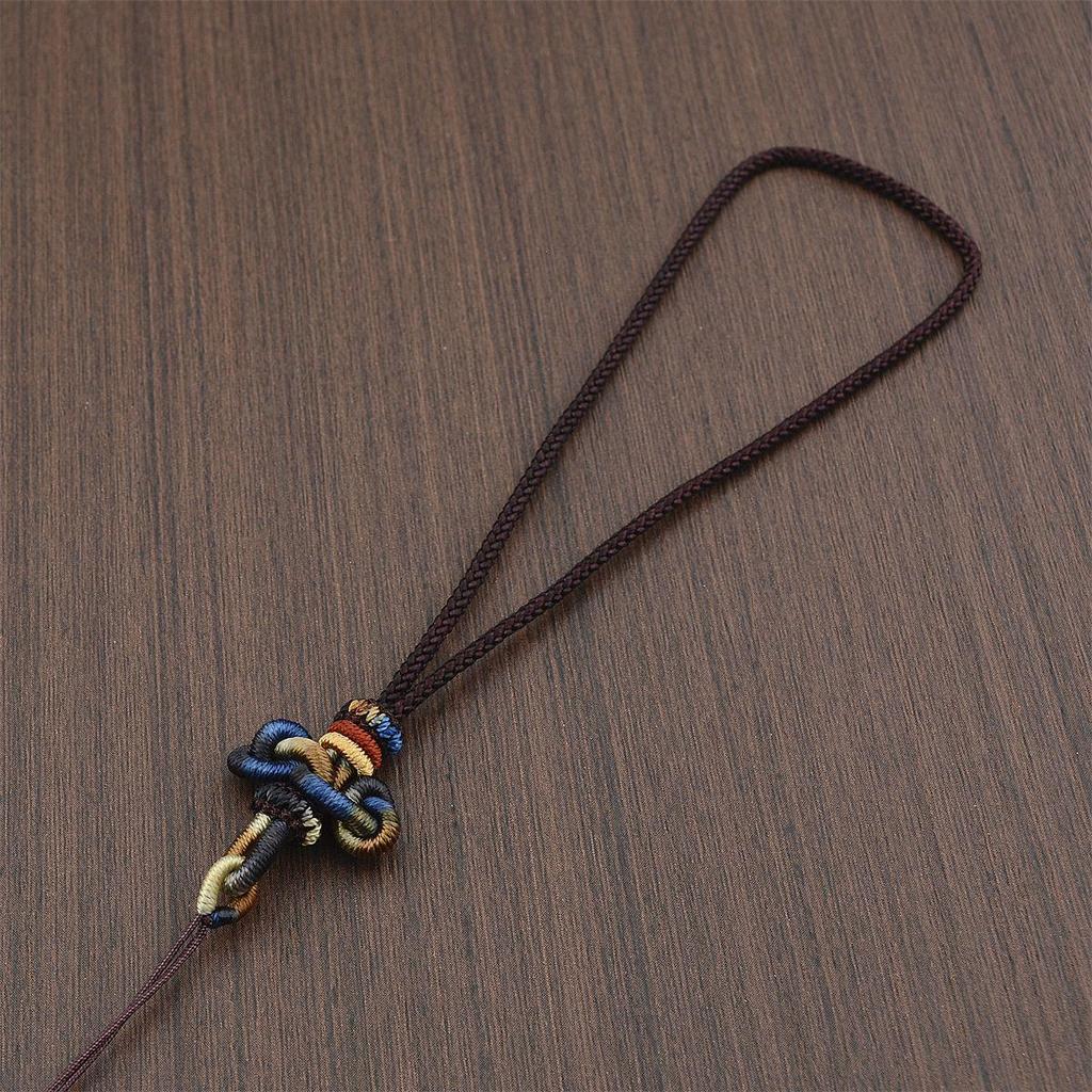 Handwoven Mobile Phone Lanyard & Keychain Charm with Wenchang Knot, Double Link Knot, USB Drive Ornament & Anti-lost Rope