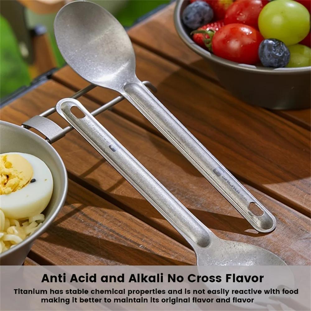 Camping Titanium Spork Spoon Outdoor Lightweight Fork Tableware Portable Picnic Hiking Travelling Ultralight Dinnerware 1PC