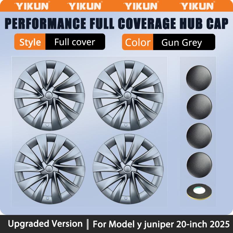 4PCS Hubcaps 20 Inch for Tesla Model Y Juniper 2025 Performance Wheel Cover for Helix 2.0 Wheels Hub Cap Full Rim Accessories