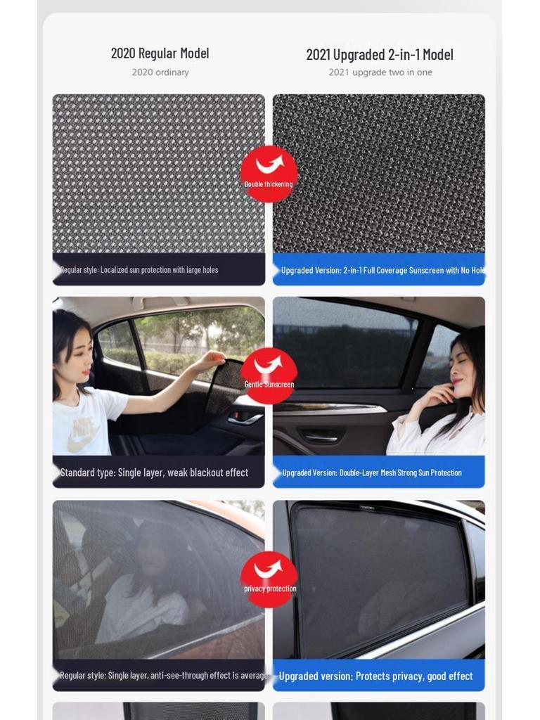 Magnetic Car Window Sunshade: Heat Insulation, Sun Protection, Blackout Curtain, Customizable for Imported Models