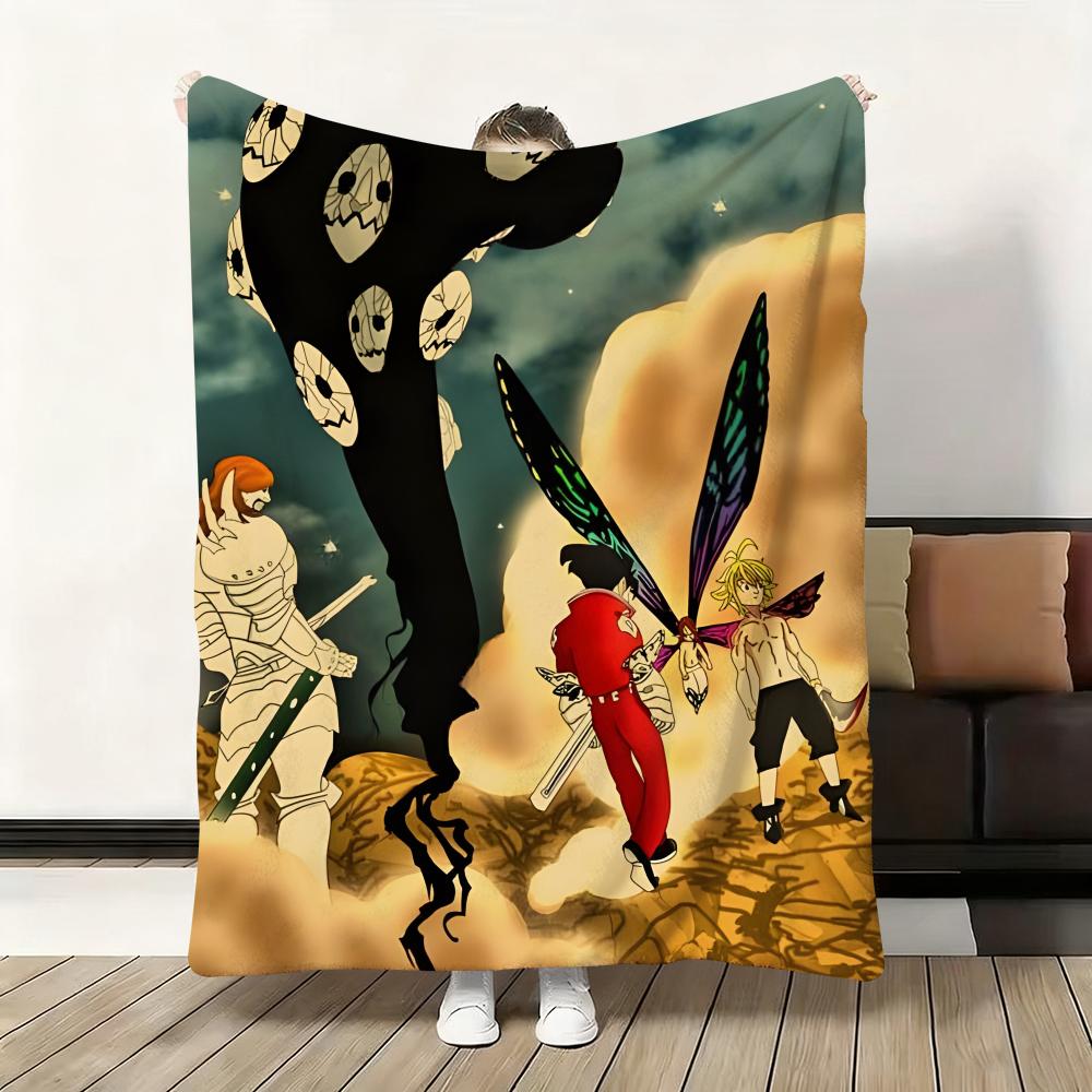 Anime S-Seven Deadly Sins Throw Flannel Fluffy Soft Blanket Warm Skin-Friendly Throw For Sofa Bed Office Nap Winter